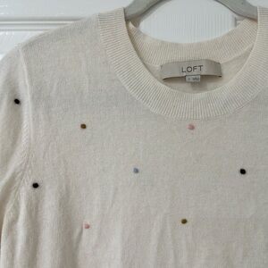 Loft Polka Dot Sweater in Pastels Small